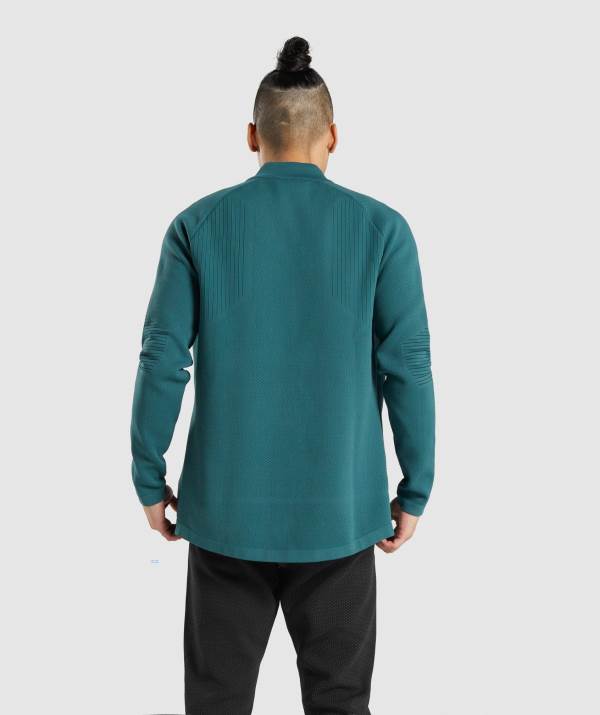 Panske Bundy Gymshark Retake Full Zip Track Tmavo Čierne Zelene | JB9572043